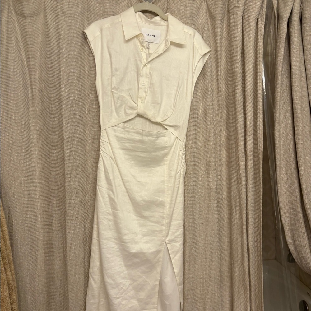 Frame Denim WhiteMidi Dress